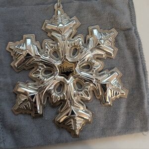 Vintage 1985 Gorham Sterling Silver Gold Filled Snowflake Christmas Ornament